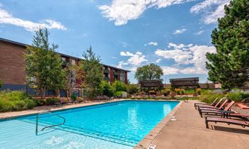 Outdoor Pool and Sundeck at University Village Apartments, Colorado Springs, 80918